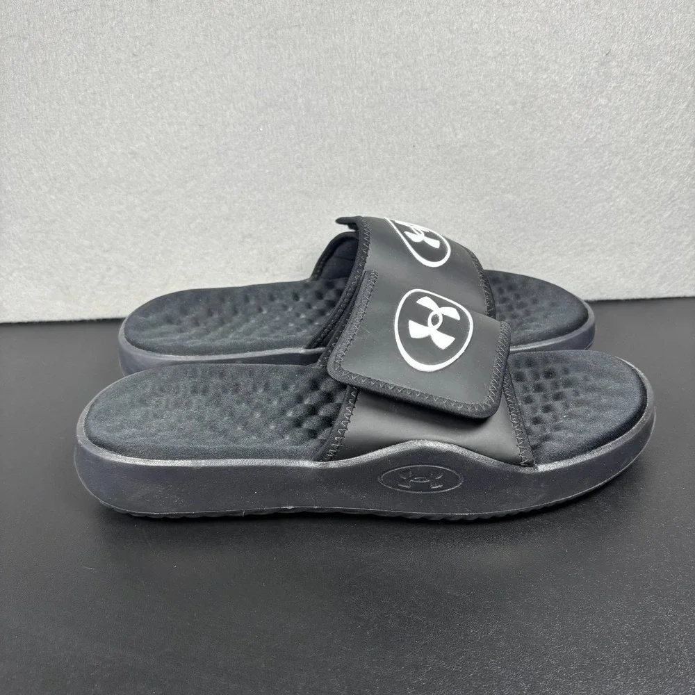 Under Armour Ignite Pro 8 Black Memory Foam Slides Mens Size 11 Slip On Shoes